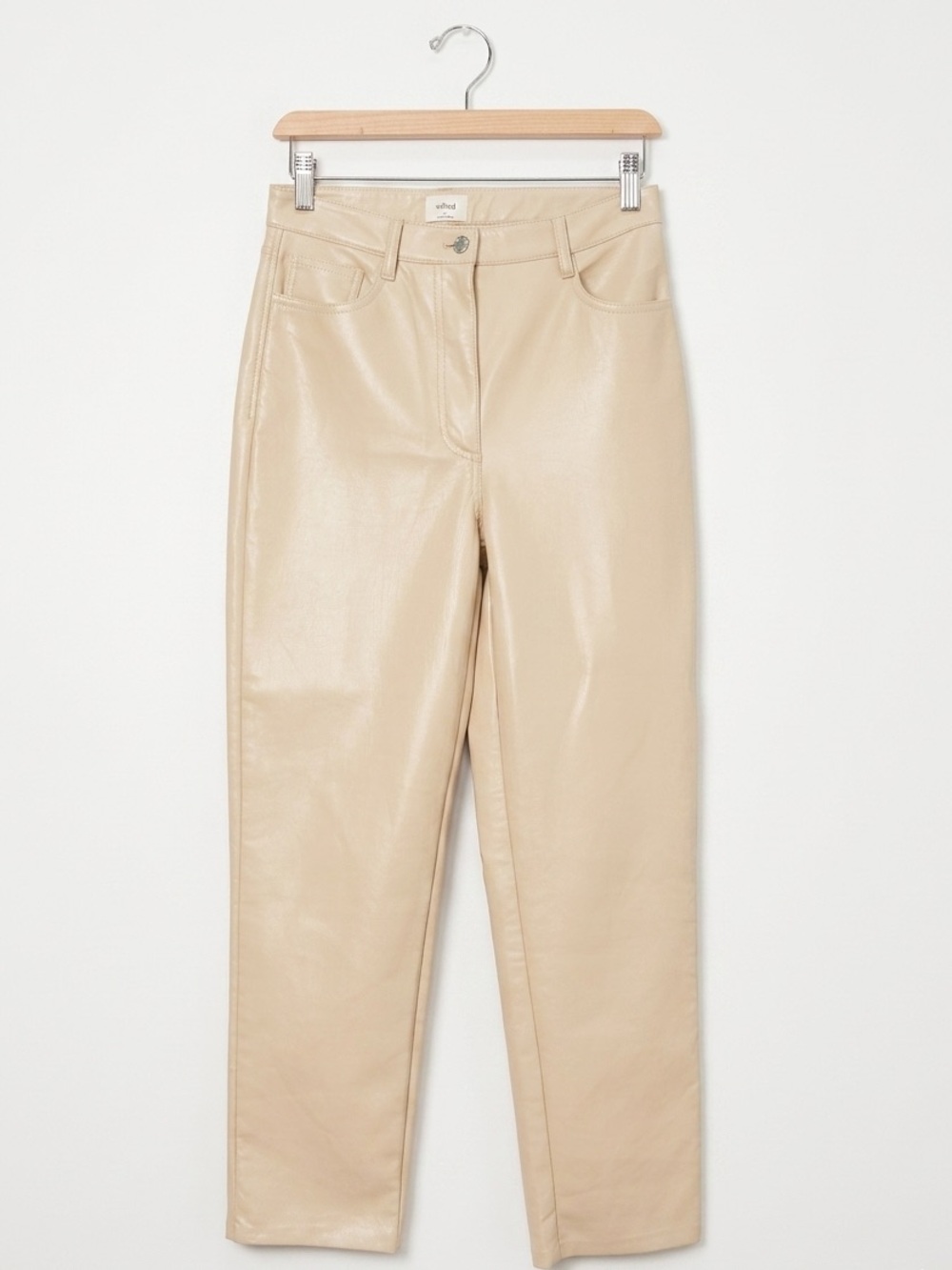 Aritzia Wilfred Melina Pant Vegan Leather Beige - Size 6